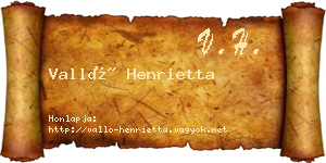 Valló Henrietta névjegykártya